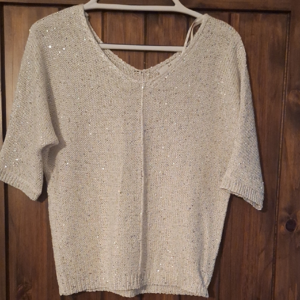 Halston Heritage Cream V-Neck Sweater